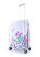 Keskmise suurusega kohver Elle Flower valge цена и информация | Чемоданы, дорожные сумки | kaup24.ee