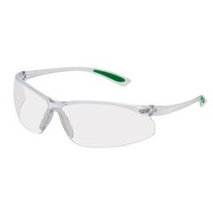 Защитные очки MSA Featherfit, прозрачные линзы, прозрачный/зеленый наушник, покрытие TuffStuff против царапин цена и информация | Защита головы | kaup24.ee