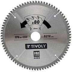 Saeketas Tivoly 190x30x2.5/1.7mm, z60, 3°, (20mm adapter), värvilistele metallidele hind ja info | Käsitööriistad | kaup24.ee