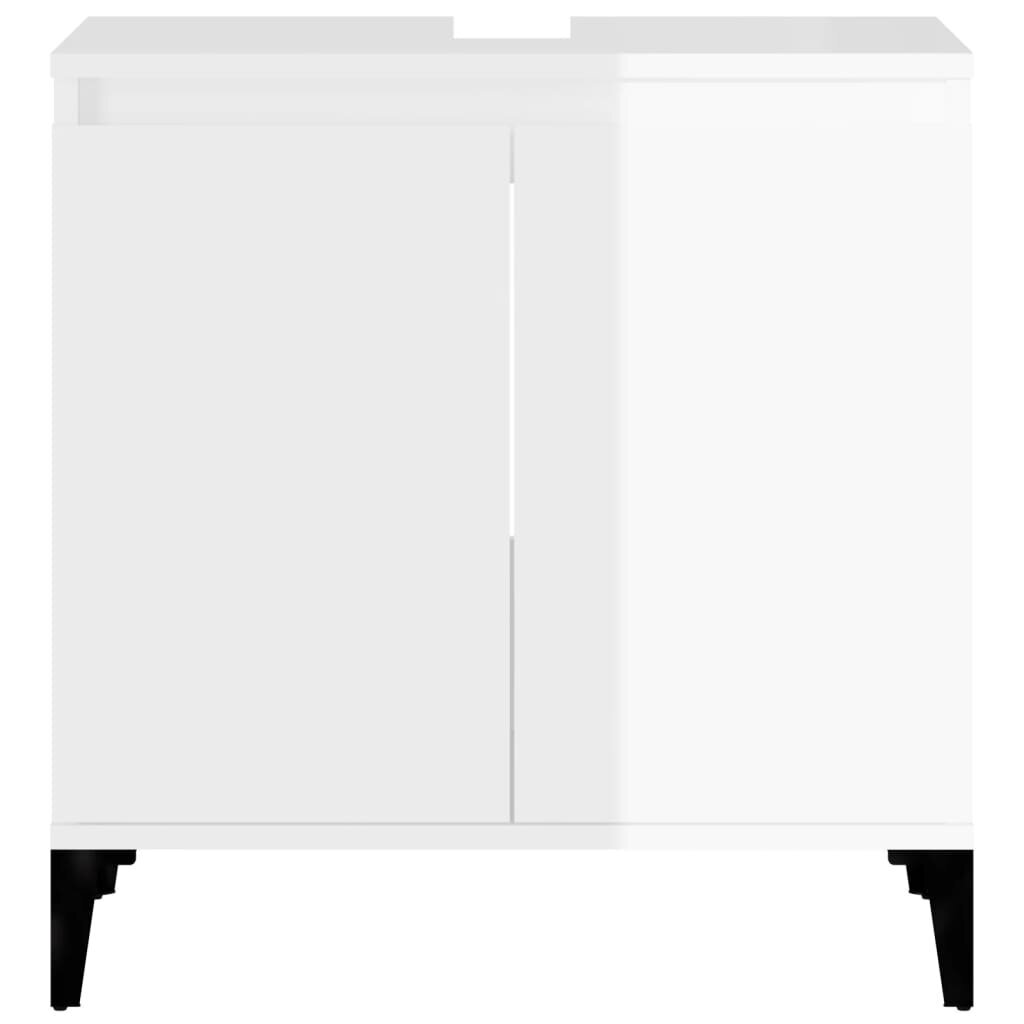 vidaXL valamukapp, kõrgläikega valge, 58 x 33 x 60 cm, tehispuit hind ja info | Vannitoakapid | kaup24.ee