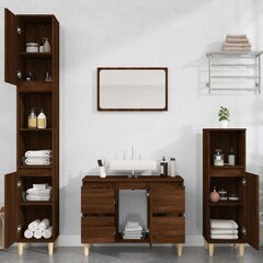 vidaXL valamukapp, pruun tamm, 80 x 33 x 60 cm, tehispuit цена и информация | Шкафчики для ванной | kaup24.ee