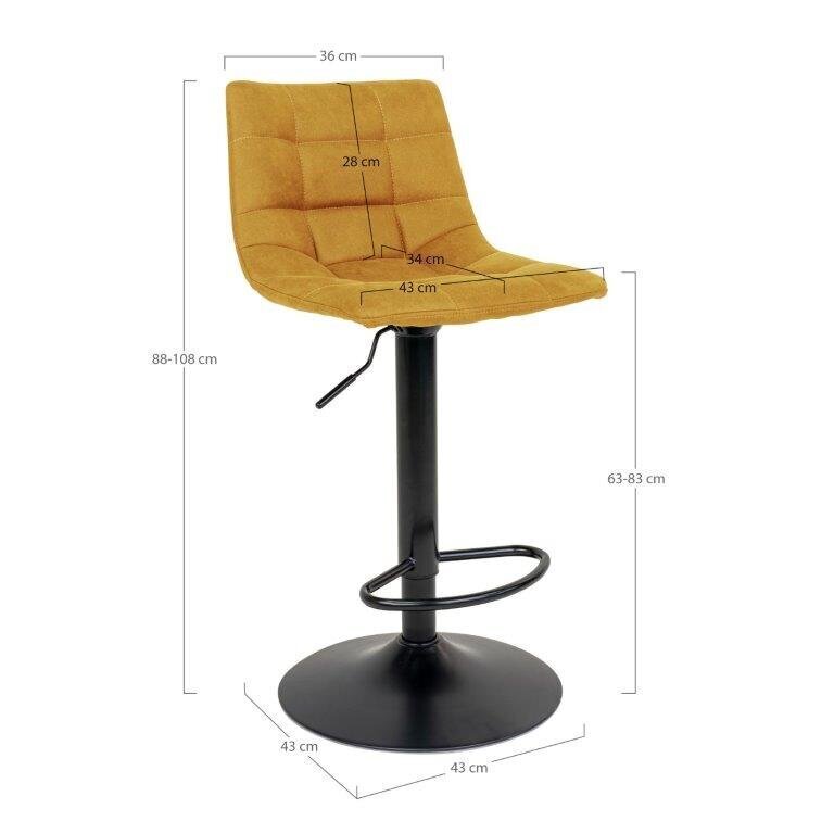 2-tooliga komplekt Middelfart, kollane hind ja info | Söögitoolid, baaritoolid | kaup24.ee