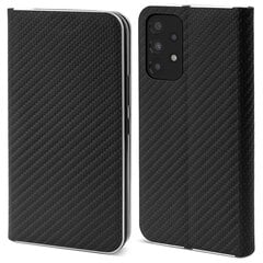 Магнитный откидной футляр Moozy для Samsung Galaxy A53 5G, черный карбон цена и информация | Чехлы для телефонов | kaup24.ee