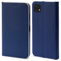 Магнитный откидной футляр Moozy для Samsung Galaxy A22 5G, темно-синий карбон kaina ir informacija | Чехлы для телефонов | kaup24.ee