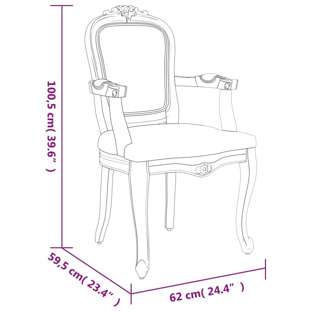 vidaXL söögitoolid 2 tk, sinine, 62 x 59,5 x 100,5 cm, samet hind ja info | Söögitoolid, baaritoolid | kaup24.ee