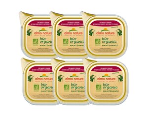 Konserv koertele Almo Nature Bio Organic, veisepasteet köögiviljadega, 6x100 g hind ja info | Konservid koertele | kaup24.ee