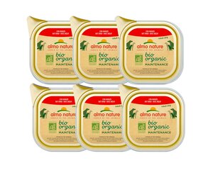 Konserv koertele Almo Nature Bio Organic, veisepasteet, 6x100 g hind ja info | Konservid koertele | kaup24.ee