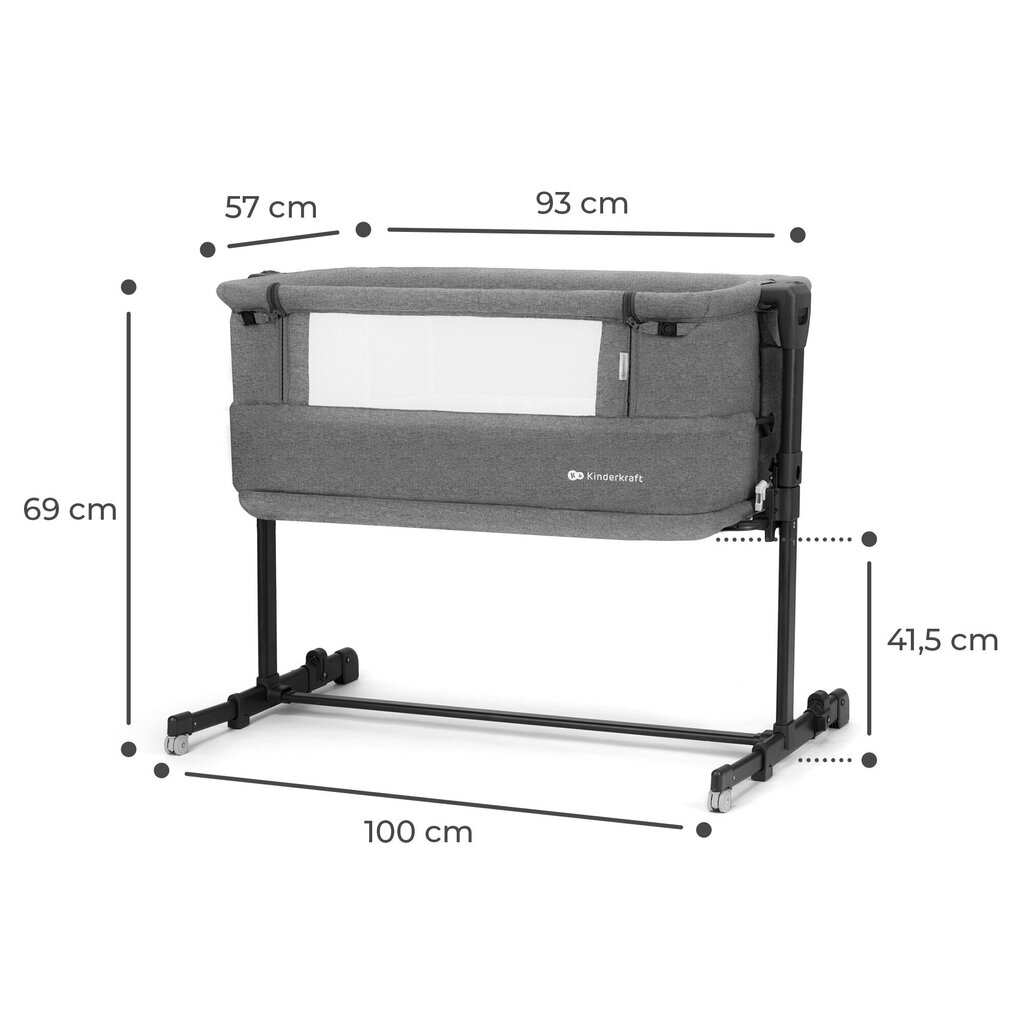 Lastevoodi Kinderkraft Neste Grow, dark grey hind ja info | Reisivoodid, mänguaedikud | kaup24.ee