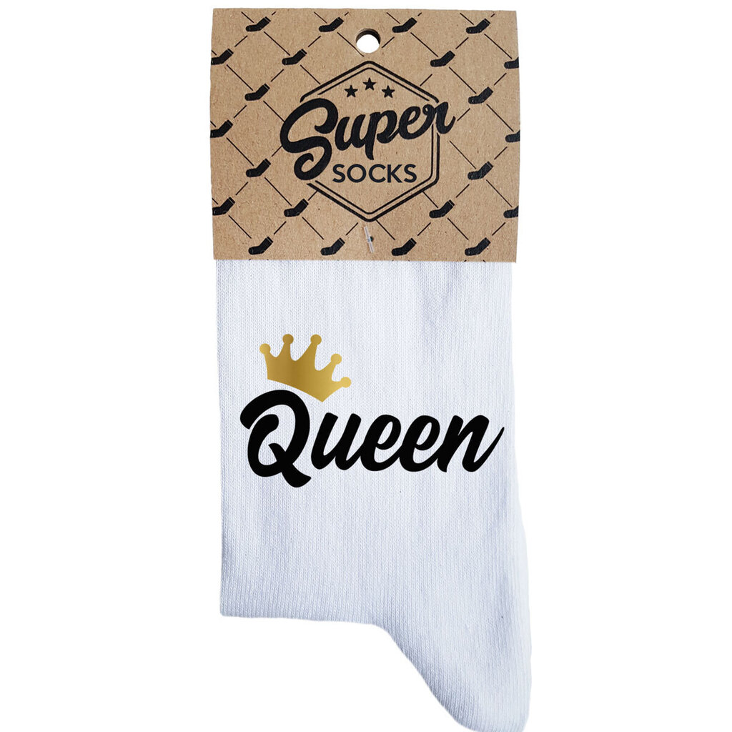 Naiste sokid Queen, valged hind ja info | Lõbusad sokid | kaup24.ee