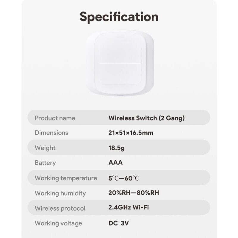 Nutikas stseenikontroller Feelspot FS-WSW01W Wi-Fi, Tuya hind ja info | Andurid, sensorid | kaup24.ee