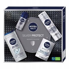 Комплект Nivea Men Silver Protect: пена для бритья, 200 мл + гель для душа, 250 мл + бальзам после бритья, 100 мл + шариковый антиперспирант, 50 мл. цена и информация | Средства для бритья | kaup24.ee