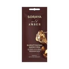 Восстанавливающая янтарная маска для лица, шеи и декольте Soraya Gold Amber, 8 мл цена и информация | Маски для лица, патчи для глаз | kaup24.ee