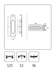 Lükanduste käepide 338.38 CML, 86mm, kroomitud, matt, 4 tk. цена и информация | Дверные ручки | kaup24.ee