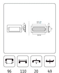 Lükanduste käepide 583.96.38, 96mm, kroomitud, matt цена и информация | Дверные ручки | kaup24.ee