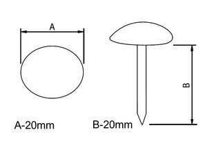 Dekoratiivnaelad 77005-P, 20*20mm, must 50 tk. hind ja info | Muud mööblitarvikud | kaup24.ee