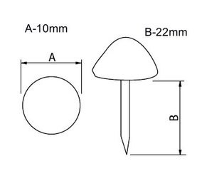 Dekoratiivnaelad 77012-N, 10*22mm, nikeldatud 50 tk. hind ja info | Muud mööblitarvikud | kaup24.ee