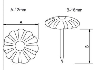 Dekoratiivnaelad 77022-P, 12*16mm, must 50 tk. hind ja info | Muud mööblitarvikud | kaup24.ee