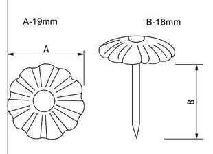 Dekoratiivnaelad 77024-B, 19*18mm, pronks 50 tk. цена и информация | Другие принадлежности для мебели | kaup24.ee