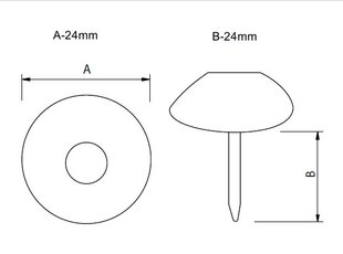 Dekoratiivnaelad 77041-N, 24*24mm, nikeldatud 50 tk. hind ja info | Muud mööblitarvikud | kaup24.ee