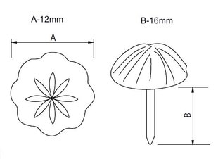 Dekoratiivnaelad 77082-N, 12*16mm, nikeldatud, 50 tk. hind ja info | Muud mööblitarvikud | kaup24.ee