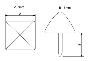 Dekoratiivnaelad 77101-N, 9*18mm, nikeldatud, 34 tk. hind ja info | Muud mööblitarvikud | kaup24.ee