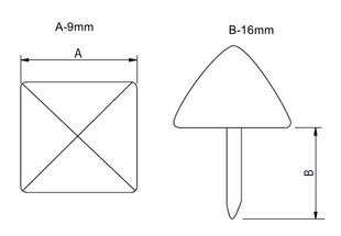 Dekoratiivnaelad 77102-B, 13*22mm, pronks, 50 tk. hind ja info | Muud mööblitarvikud | kaup24.ee