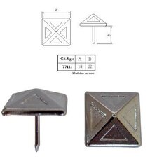 Dekoratiivnaelad 77111-N, 18*22mm, nikeldatud, 50 tk. цена и информация | Другие принадлежности для мебели | kaup24.ee