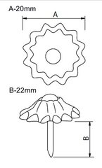 Dekoratiivnaelad 77131-B, 20*22mm, pronks, 50 tk. цена и информация | Другие принадлежности для мебели | kaup24.ee