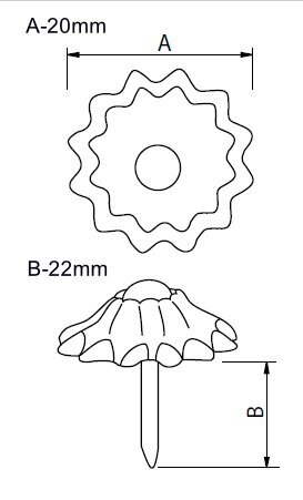 Dekoratiivnaelad 77131-B, 20*22mm, pronks, 50 tk. цена и информация | Muud mööblitarvikud | kaup24.ee