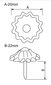 Dekoratiivnaelad 77131-B, 20*22mm, pronks, 50 tk. цена и информация | Muud mööblitarvikud | kaup24.ee