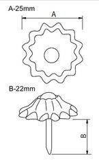 Dekoratiivnaelad 77132-N, 25*22mm, nikeldatud, 50 tk. цена и информация | Другие принадлежности для мебели | kaup24.ee