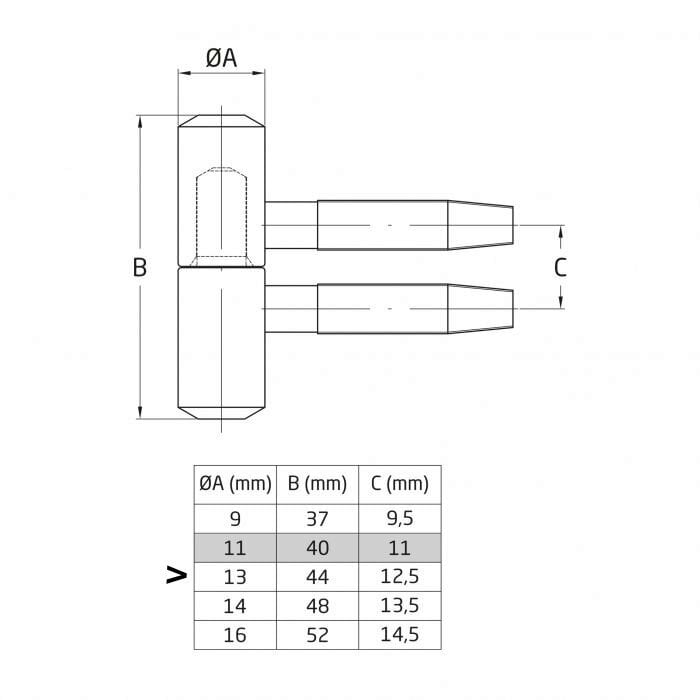 Pöidla hinge 20B, 13mm, messing, 4 tk. hind ja info | Ukse hinged, tarvikud | kaup24.ee