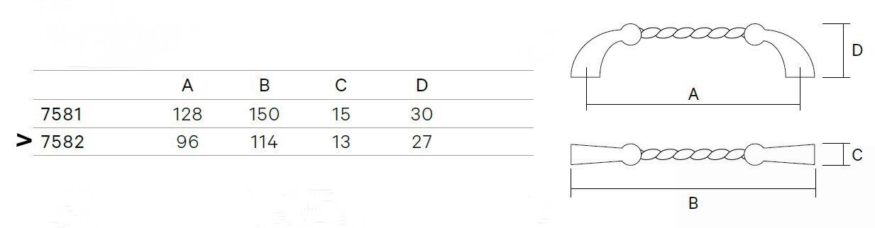 Käepide 7582-100, 96mm, kullatud, 4 tk. цена и информация | Mööbli käepidemed | kaup24.ee