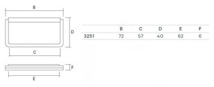 Käepide liugustele 3251-103, 70*40mm, messing+must, 4 tk. hind ja info | Ukselingid | kaup24.ee