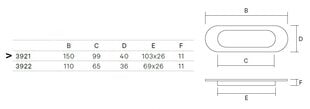 Lükanduste käepide 3921-038, 150mm, nikeldatud, kriimustatud, 4 tk. hind ja info | Ukselingid | kaup24.ee