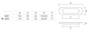 Ручка для раздвижных дверей 3922-800, 110мм, хром, матовая, 4 шт. цена и информация | Дверные ручки | kaup24.ee