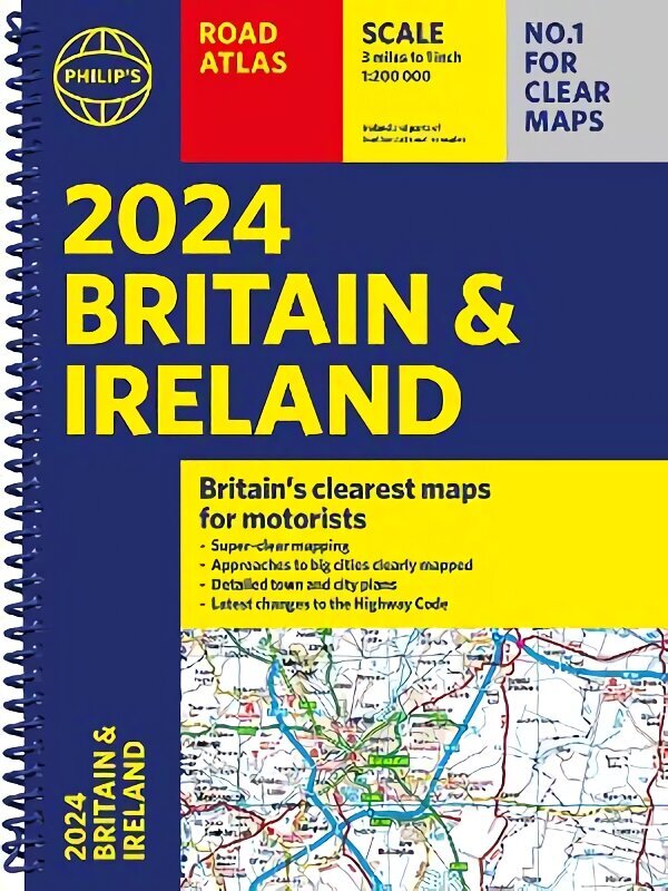 2024 Philip's Road Atlas Britain and Ireland hind ja info | Reisiraamatud, reisijuhid | kaup24.ee