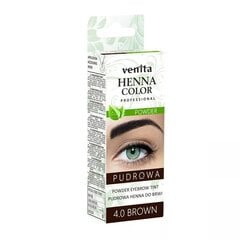 Хна для бровей Venita Henna Color Powder, 4.0 Brown, 4г цена и информация | Карандаши, краска для бровей | kaup24.ee