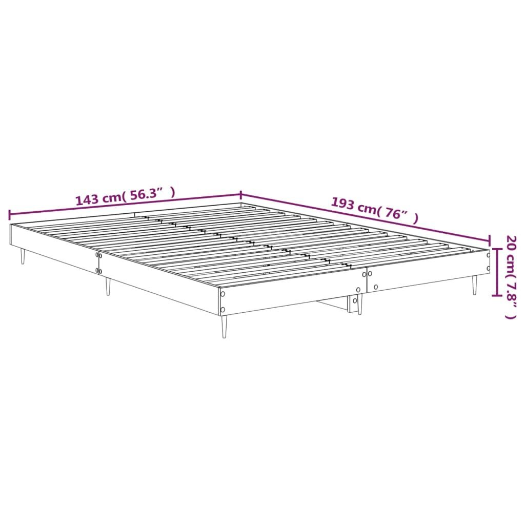 vidaXL voodiraam, valge, 140 x 190 cm, teras ja tehispuit hind ja info | Voodid | kaup24.ee