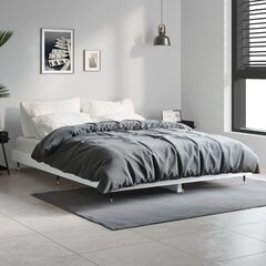 vidaXL voodiraam, kõrgläikega valge, 140 x 190 cm, tehispuit hind ja info | Voodid | kaup24.ee