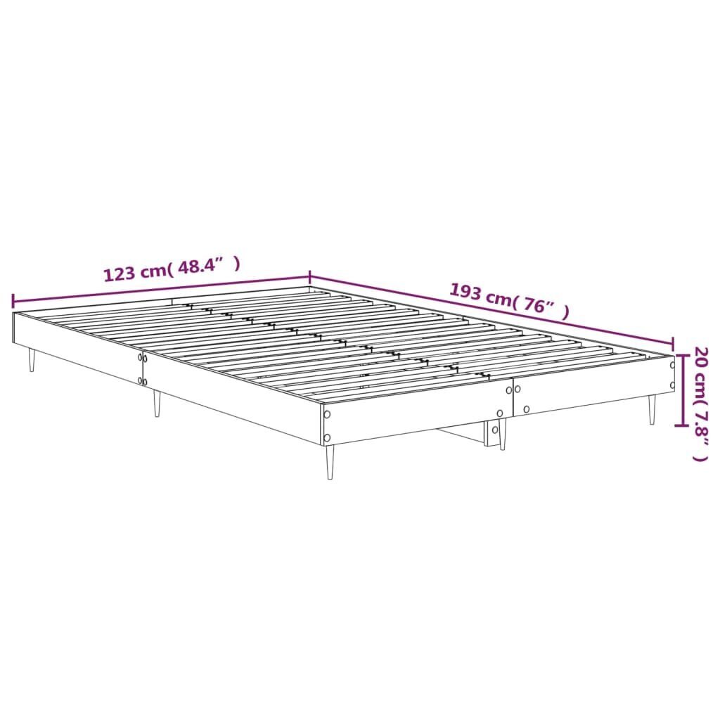 vidaXL voodiraam, Sonoma tamm, 120 x 190 cm, tehispuit цена и информация | Voodid | kaup24.ee