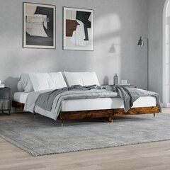 vidaXL voodiraam, suitsutatud tamm, 200 x 200 cm, tehispuit hind ja info | Voodid | kaup24.ee