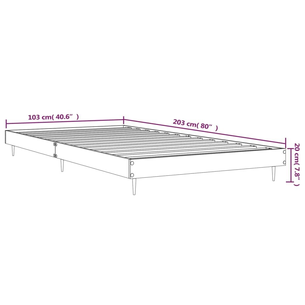 vidaXL voodiraam, Sonoma tamm, 100 x 200 cm, tehispuit цена и информация | Voodid | kaup24.ee