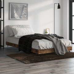 vidaXL voodiraam, suitsutatud tamm, 100 x 200 cm, tehispuit hind ja info | Voodid | kaup24.ee