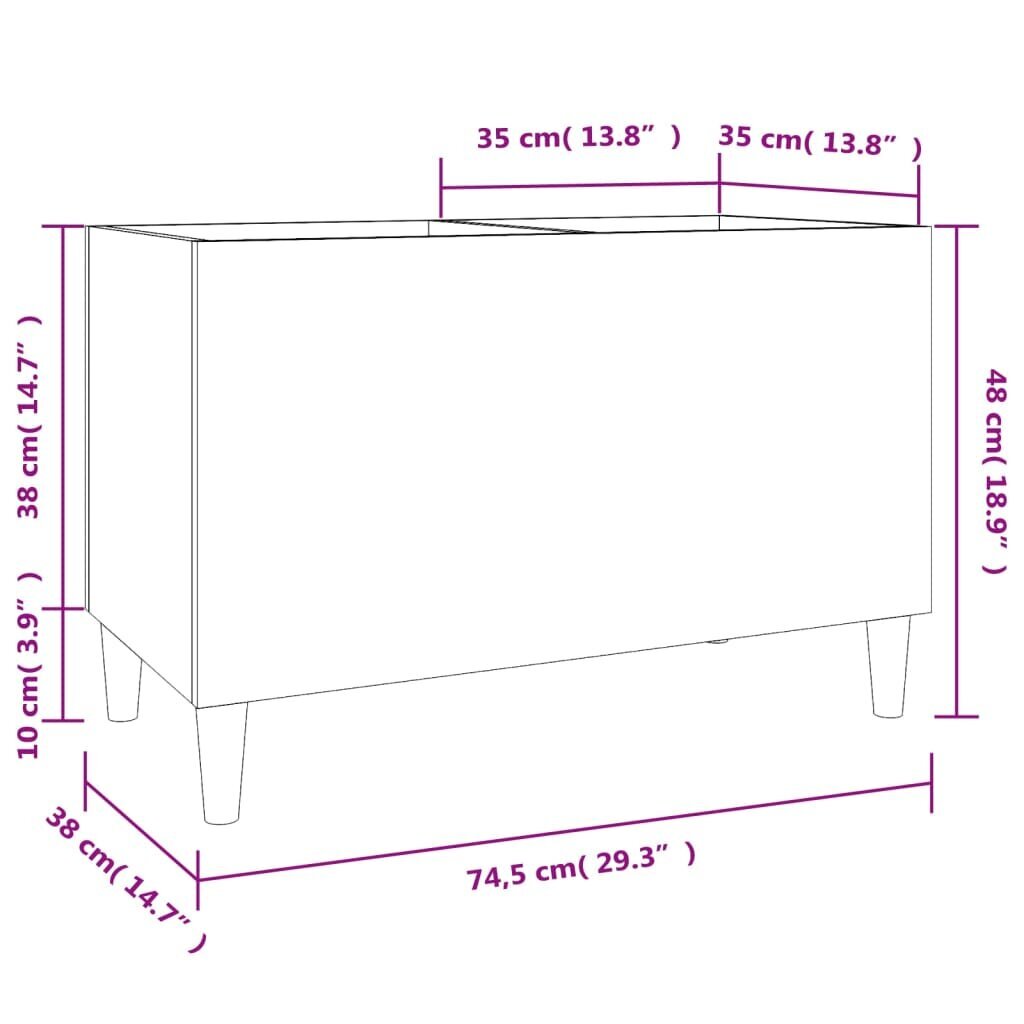 vidaXL plaadikapp, betoonhall, 74,5 x 38 x 48 cm, tehispuit цена и информация | Kapid | kaup24.ee