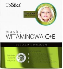 C+E-vitamiiniga mask Lbiotica, 23ml цена и информация | Маски для лица, патчи для глаз | kaup24.ee