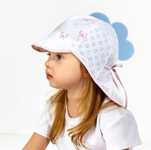 Laste müts AJS 346267 01, valge 346267*01-052 hind ja info | Tüdrukute mütsid, sallid, kindad | kaup24.ee