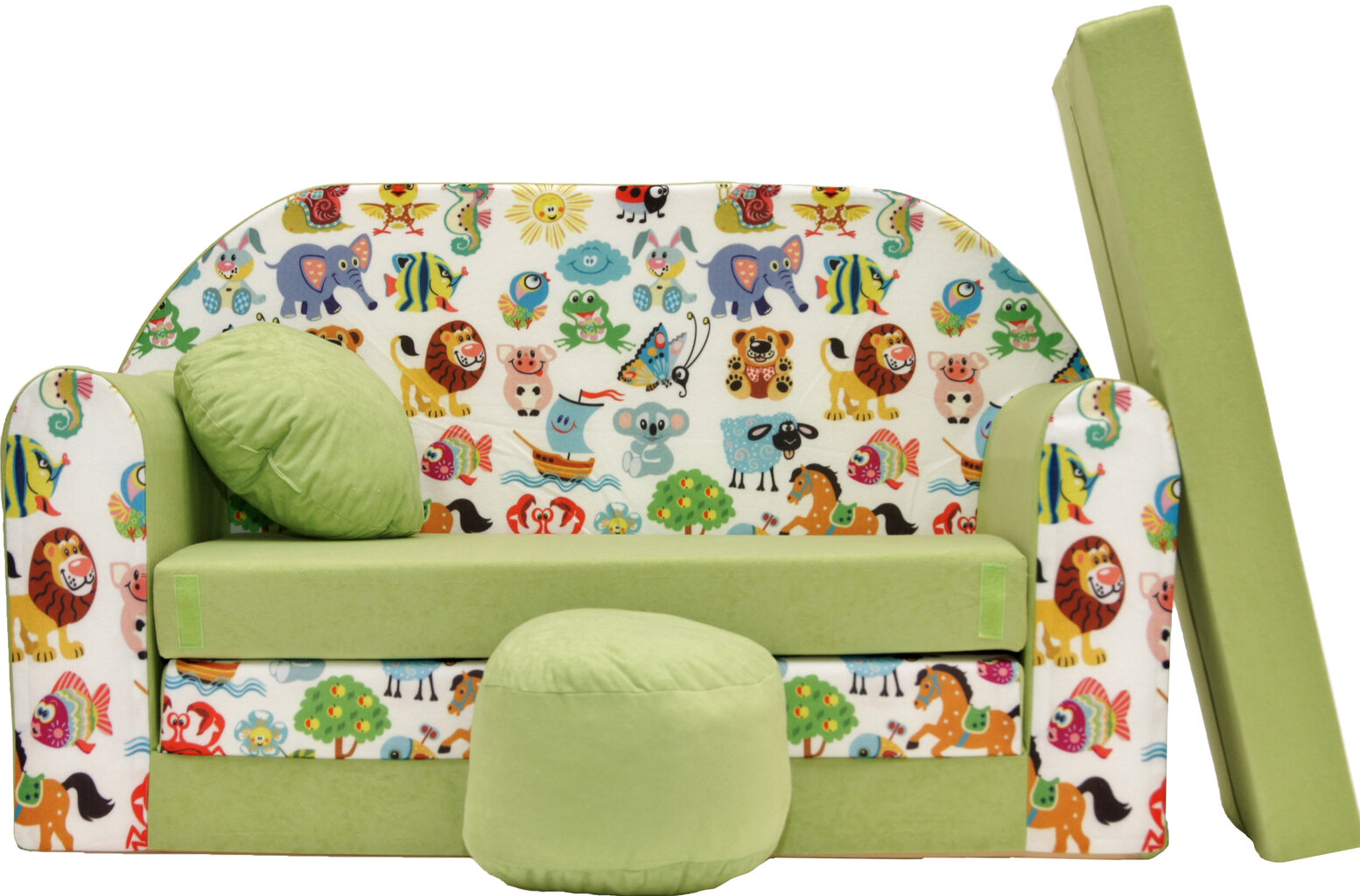 Laste diivan Welox Z5, roheline hind ja info | Lastetoa kott-toolid, tugitoolid ja tumbad | kaup24.ee