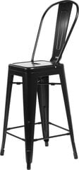 Baaritool Hocker "Paris Black" 66 cm, must inspireeritud "Tolixist" hind ja info | Söögilaua toolid, köögitoolid | kaup24.ee