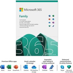 Microsoft Office 365 Family (6 users) EU цена и информация | Операционные системы | kaup24.ee